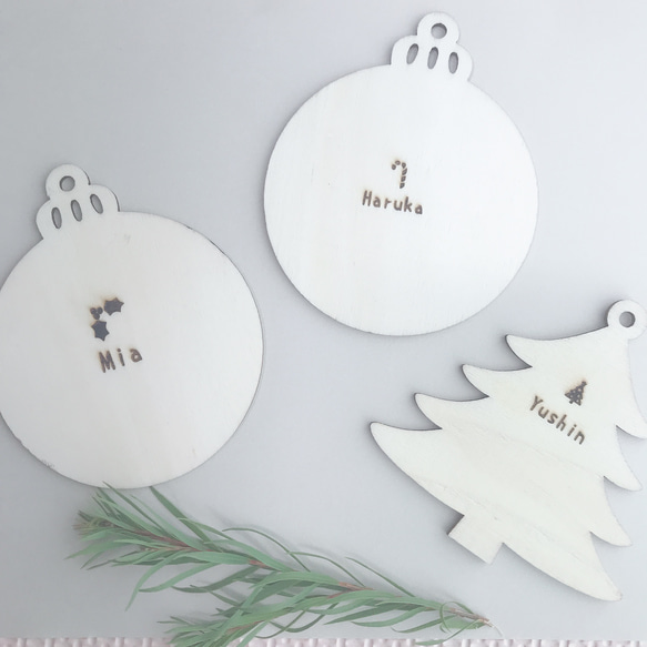 Christmas  ornament 〈刻印あり〉お名前やメッセージを刻印 木製オーナメント 8枚目の画像