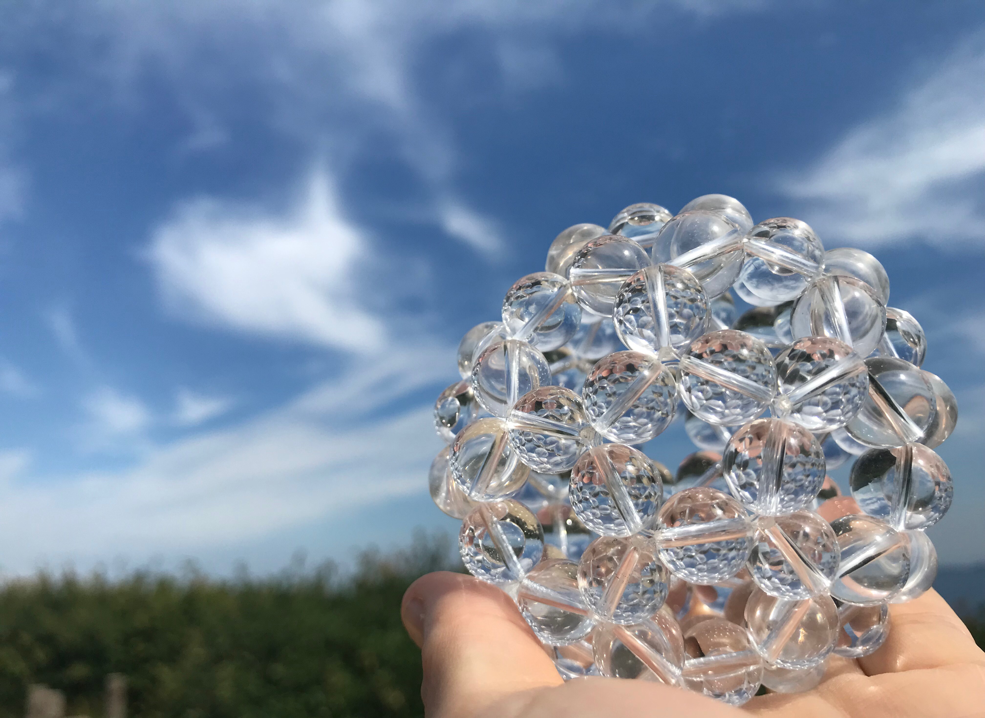 5A  天然石 天然石屋さんが作る  ツイストカット  フラーレン 水晶