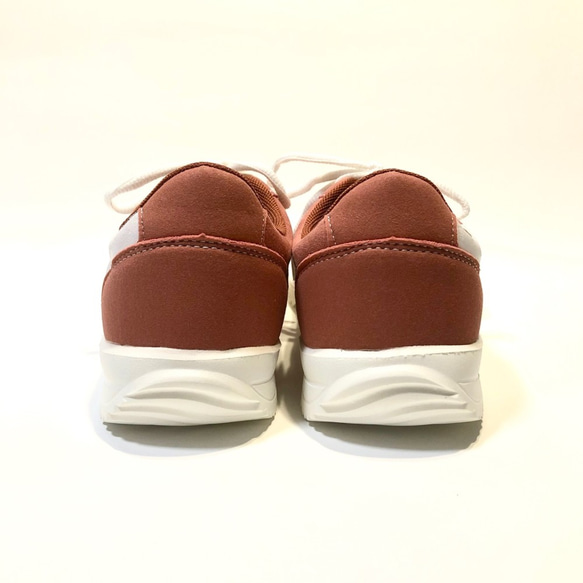 【特價】超輕麂皮復古運動鞋（暗粉色x白色）23.0cm 23.5cm 24.0cm 第5張的照片