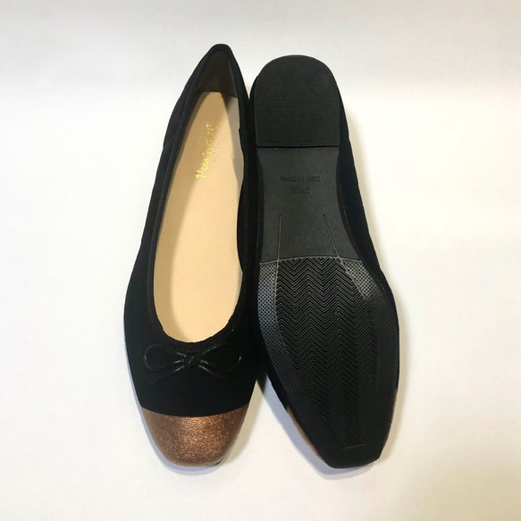 簡單的petanko！雙色芭蕾舞鞋（黑色x古銅色）22.0 / 24.5-26.0cm 第6張的照片