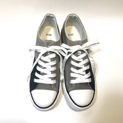 幾何雙色低幫運動鞋（灰色 x 黑色）22.0cm〜30.0cm 中性 第4張的照片
