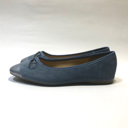 簡單又平坦！雙色芭蕾舞鞋 (藍灰色 x 銀色) 23.5cm〜24.5cm 第4張的照片