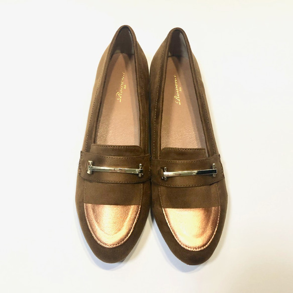 “SALE 1,000日元折扣”雙色樂福鞋（棕色×青銅色）23.5cm〜25.0cm 第2張的照片