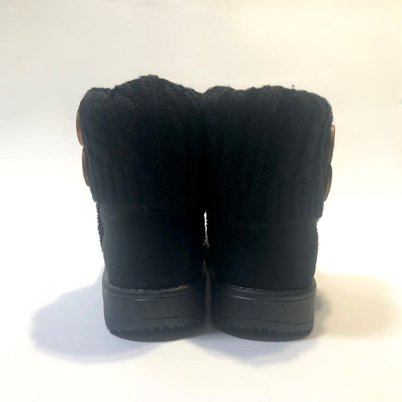 “實際產品 M 碼，2500 日元折扣 SALE”針織切換孔靴（黑色 x 啞光黑色） 第5張的照片