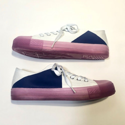 三角形引人矚目的&quot;1,100日元折扣SALE&quot;夏季彩色運動鞋β(清除紫色鞋底)23.0cm/23.5cm 第1張的照片