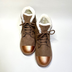 雙色繫帶孔靴（青銅 x 棕色） 第2張的照片