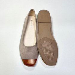 “再次上架更新”Rakuchin Petanko！雙色芭蕾舞鞋（灰米色×古銅色）23.0cm/23.5cm 第6張的照片
