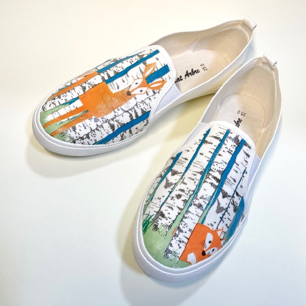 シカとキツネのスリッポン(ユニセックス 22.0cm 〜 29.0cm)