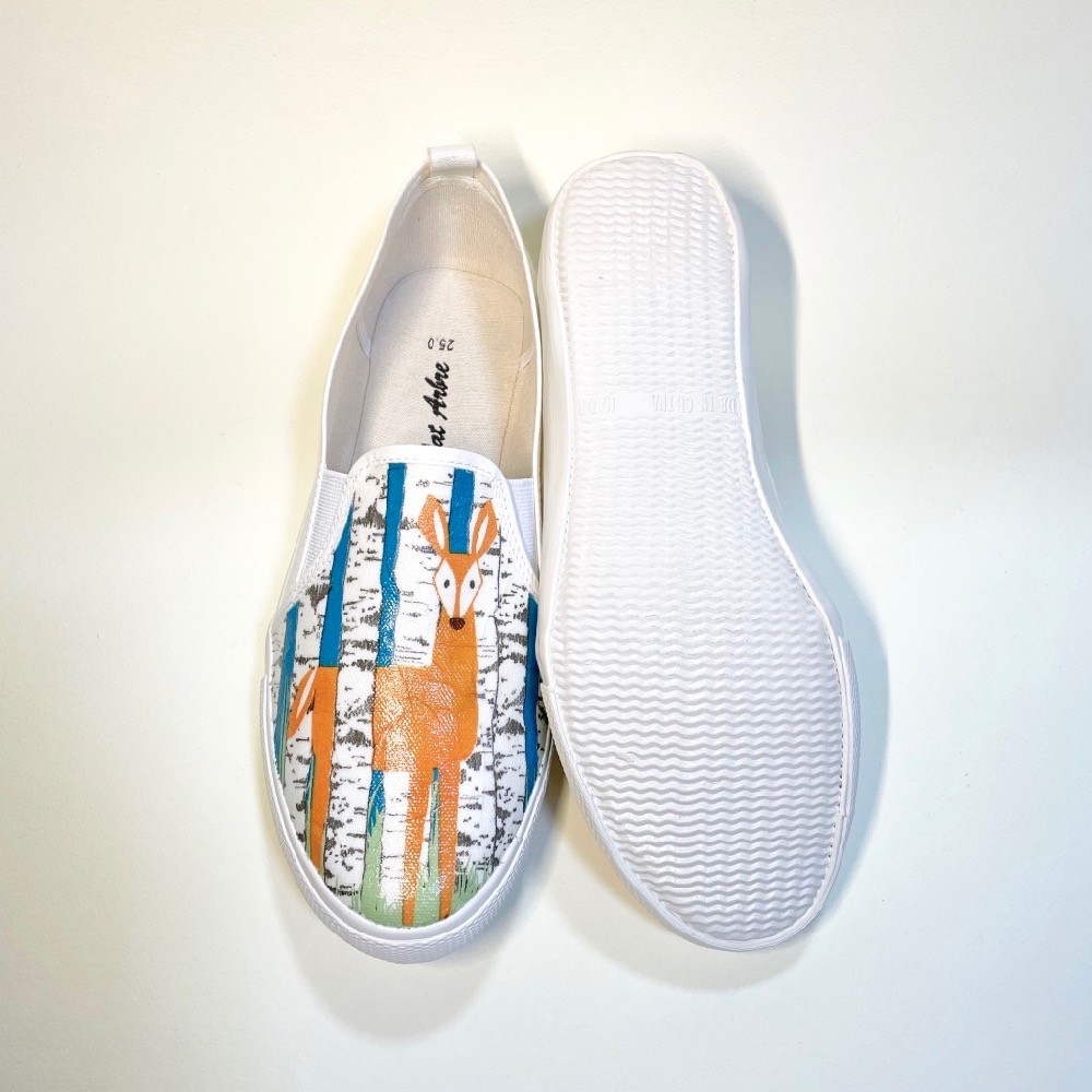 シカとキツネのスリッポン(ユニセックス 22.0cm 〜 29.0cm)