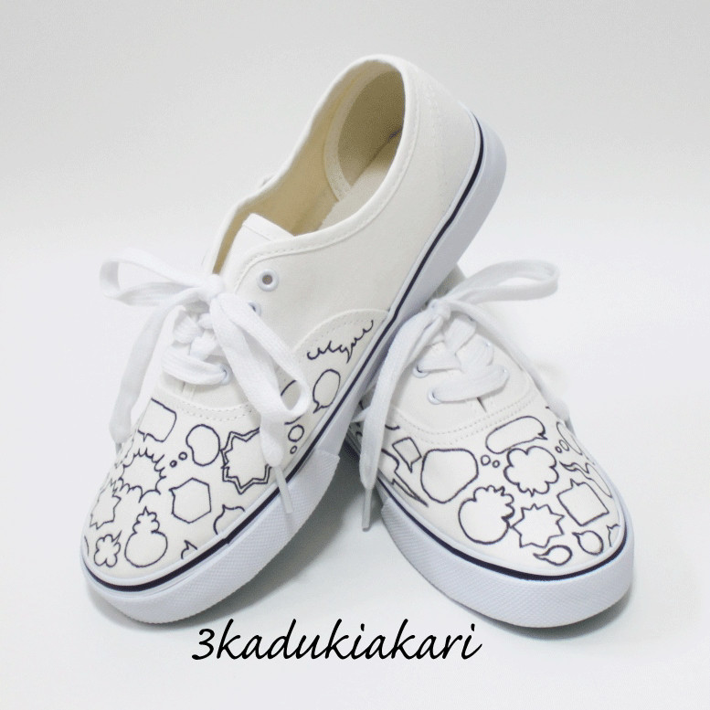 吹き出し柄デッキシューズ