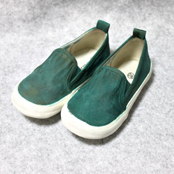 「緑青」錆の浮いた靴(キッズ） 4枚目の画像