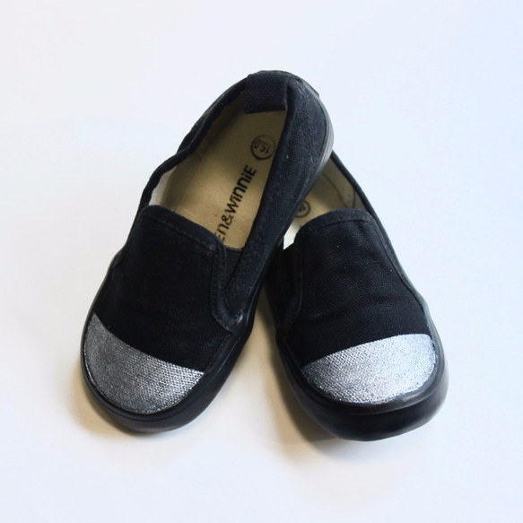 Silver Toe Slip-on (黑色) 兒童尺碼 14cm〜18cm 第2張的照片