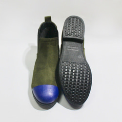 尖頭側戈爾靴（卡其色×瑠璃紺）僅L尺寸 第6張的照片
