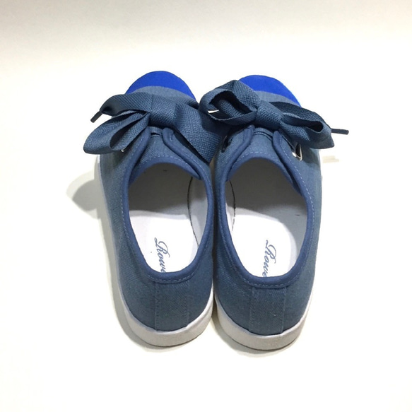 大緞帶雙色運動鞋 [Denim x Blue] 第4張的照片