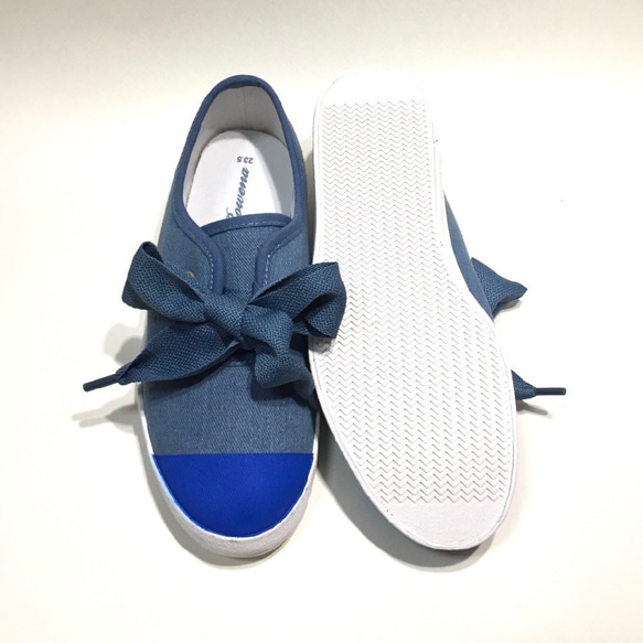 大緞帶雙色運動鞋 [Denim x Blue] 第5張的照片