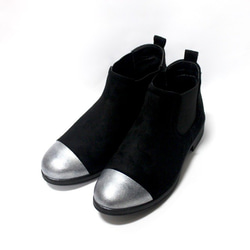 [僅L尺寸]尖頭靴（銀色x黑色） 第1張的照片