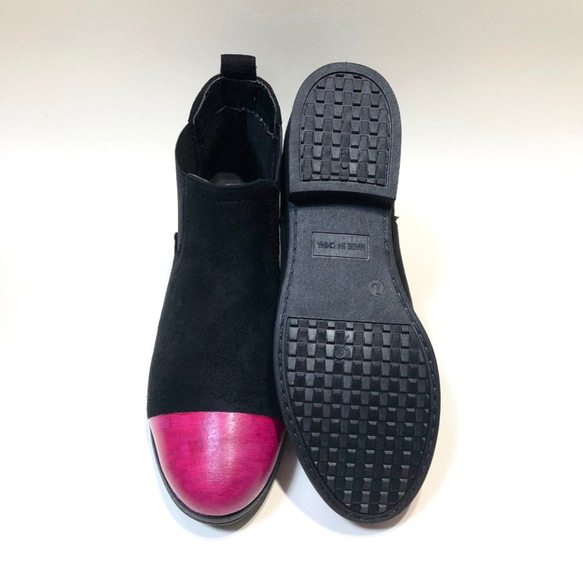 [銷售]尖頭側刺靴（黑色x波爾多） 第5張的照片