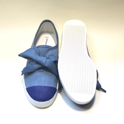 &lt;For Jun Atsushi&gt;大蝴蝶結雙色運動鞋[Denim x Navy]命名 第4張的照片