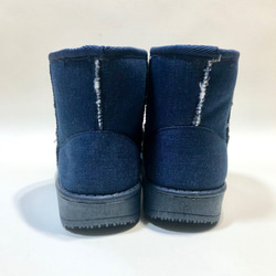 [SALE] Fluffy Warm Bicolor Boa Boots (Denim x Blue/Silver) M 碼 第4張的照片