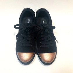 Partial Boa 雙色運動鞋（黑色 x 古銅色） 第2張的照片