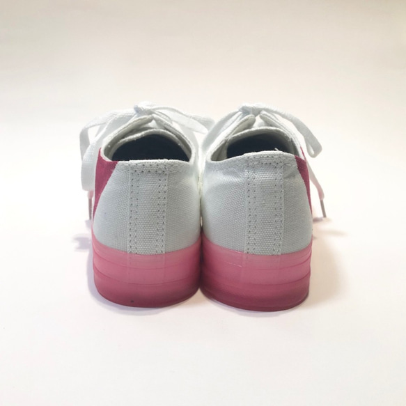 ◆2,000日圓折扣SALE・23.0cm・24.5cm◆牡丹三角透明底輕質運動鞋（粉紅色） 第5張的照片