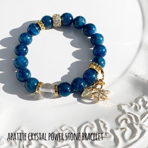 天然石　アパタイト アパタイト 天然石 ブレスレット ブルーアパタイト アクセサリー c707