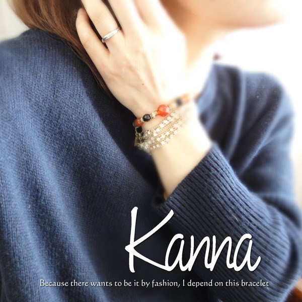 カットカーネリアン・ラブラドライト・オニキス・水晶の天然石 ブレスレット