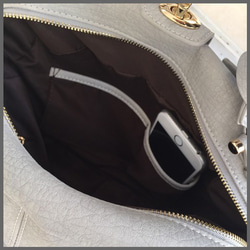 女性の味方レディースバッグ　Ｍサイズ　ママバッグ　通勤バッグ　ハンドバッグ　ライトグレー 5枚目の画像