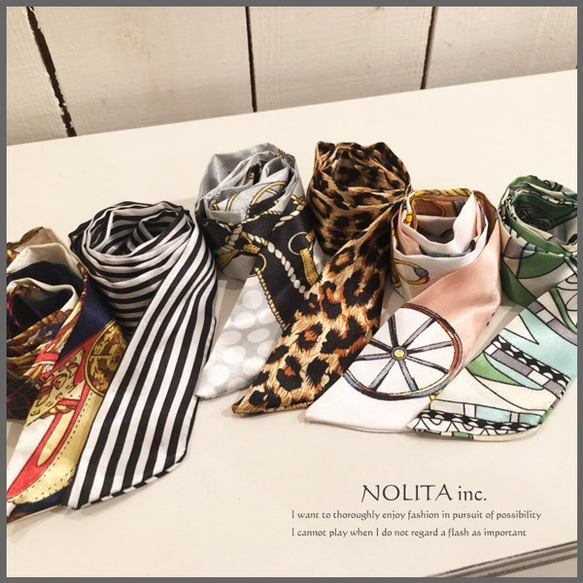 バッグに巻いたり結んだり♪NOLITA　バッグスカーフ ツィリー 1枚目の画像