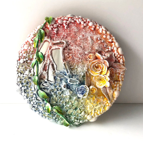 knot」1点もの 紙粘土絵画 アクリル着色 絵画 USAKAMIKA 通販 12593859