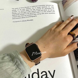 Apple Watch スリムレザーベルト ブラウン 全サイズ対応 4枚目の画像