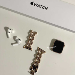 Apple Watch 3Dチェーンベルト ローズゴールド 全サイズ対応 3枚目の画像