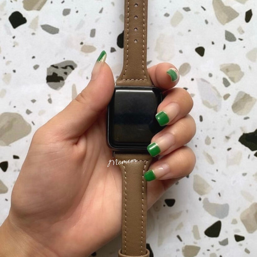 アップルウォッチ czダイヤモンドメタルフルカバー グレージュ本革レザーベルト Apple Watch アップルウォッチ バンド apple watch ベルト 本革