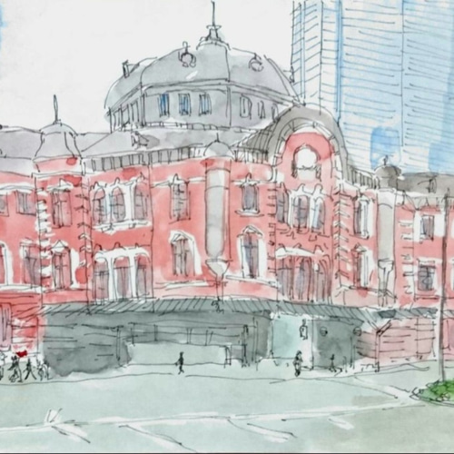 東京駅 風景画 水彩画 直筆原画 絵画 NH 通販 12684463|Creema 東京駅 風景画 水彩画 直筆原画 絵画 NH 通販 12684463|Creema