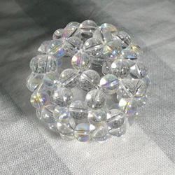 神聖幾何学フラーレン 10mm玉 天然水晶×オーロラクリスタル 立体
