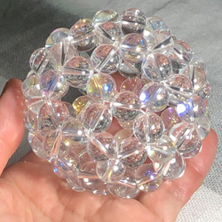 神聖幾何学フラーレン 10mm玉 天然水晶×オーロラクリスタル 2枚目の画像