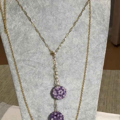 神聖幾何学フラーレン 高品質AAA3mm玉 水晶、アメジスト、ラベンダー