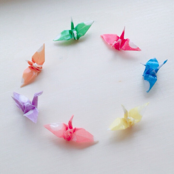 アメ色折り鶴のピアス/イヤリング 1枚目の画像