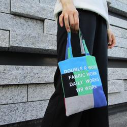 MULTI PATCH WORK HAND SIZE TOTE BAG / COLOR / MULTI GREEN 1枚目の画像