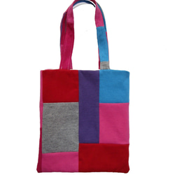 MULTI PATCH WORK HAND SIZE TOTE BAG / COLOR / MULTI PINK 3枚目の画像