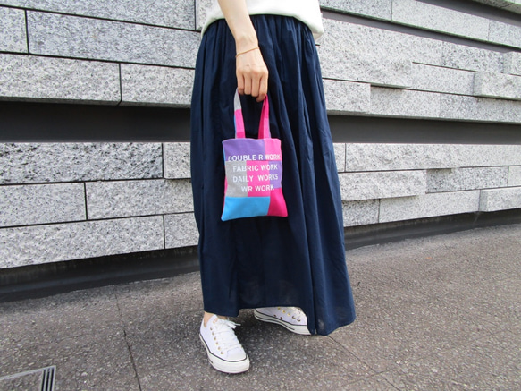 MULTI PATCH WORK HAND SIZE TOTE BAG / COLOR / MULTI PINK 7枚目の画像