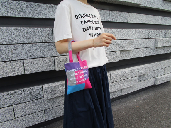 MULTI PATCH WORK HAND SIZE TOTE BAG / COLOR / MULTI PINK 9枚目の画像