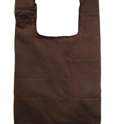 BICOLOR PATCH WORK CHUBBY TOTE BAG/ COLOR / BROWN X RED 3枚目の画像