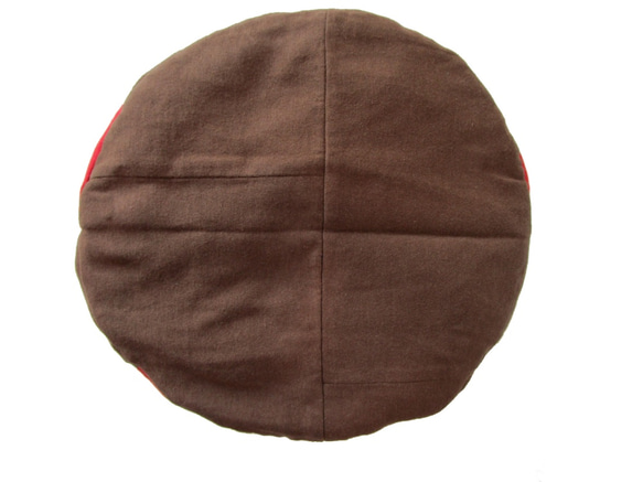 BICOLOR PATCH WORK DRAWSTRING BAG / COLOR / BROWN X RED 5枚目の画像