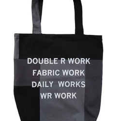 PATCH WORK TOTE BAG / COLOR / BLACK X CHARCOAL X GRAY 2枚目の画像