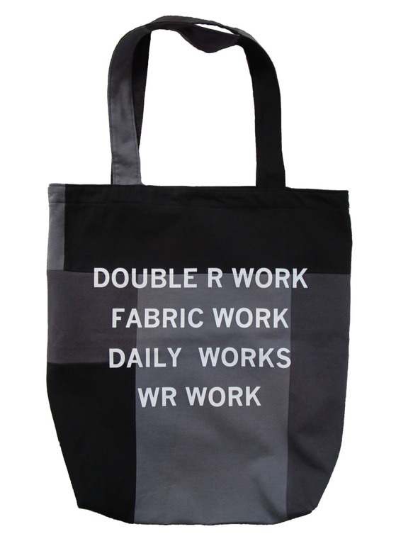 PATCH WORK TOTE BAG / COLOR / BLACK X CHARCOAL X GRAY 2枚目の画像