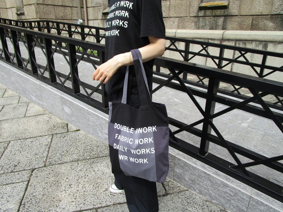 PATCH WORK TOTE BAG / COLOR / BLACK X CHARCOAL X GRAY 8枚目の画像