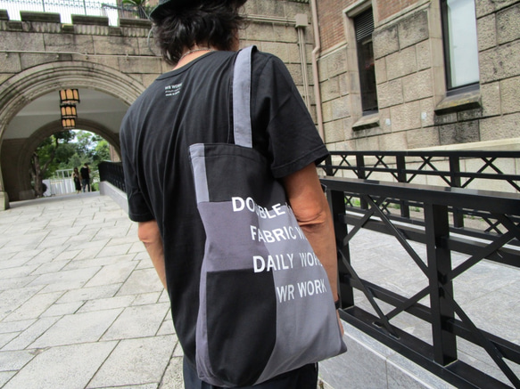 PATCH WORK TOTE BAG / COLOR / BLACK X CHARCOAL X GRAY 10枚目の画像