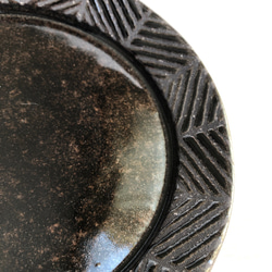 リム平皿(ヘリンボーン・黒） 2枚目の画像