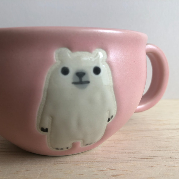 スープカップ（シロクマ・ピンク） 2枚目の画像